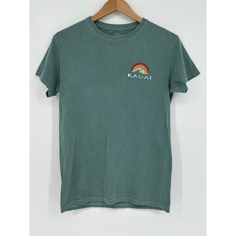 Kauai Hawaii Men's‎ S Green Cotton Regular Fit Crewneck Short Sleeve T-Shirt B6